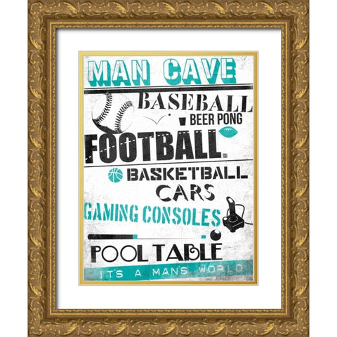 ManCave A3 Gold Ornate Wood Framed Art Print with Double Matting by Rodriquez Jr, Enrique