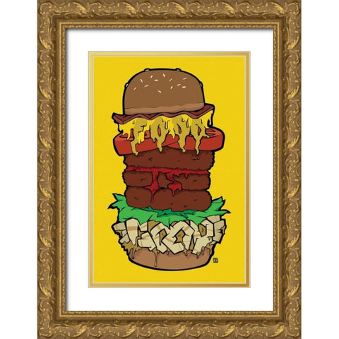 Food Is Good Gold Ornate Wood Framed Art Print with Double Matting by Rodriquez Jr, Enrique