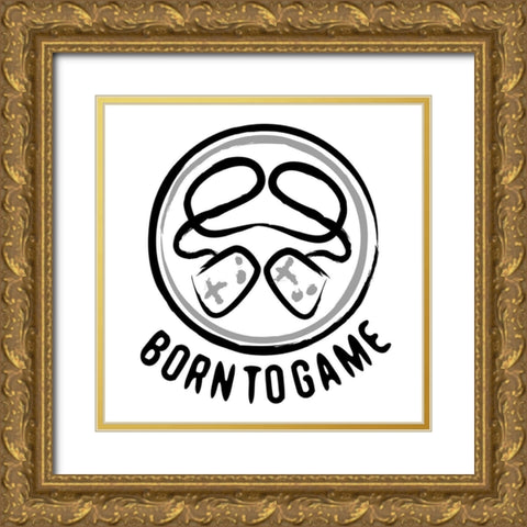 Born To Game Gold Ornate Wood Framed Art Print with Double Matting by Rodriquez Jr, Enrique
