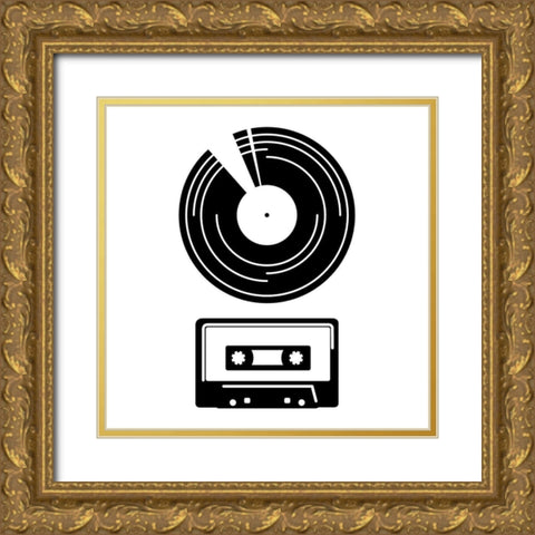 Music Entertainment 2 Gold Ornate Wood Framed Art Print with Double Matting by Rodriquez Jr, Enrique