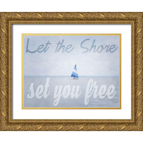 Shore Be Free Gold Ornate Wood Framed Art Print with Double Matting by Urquhart, Elizabeth