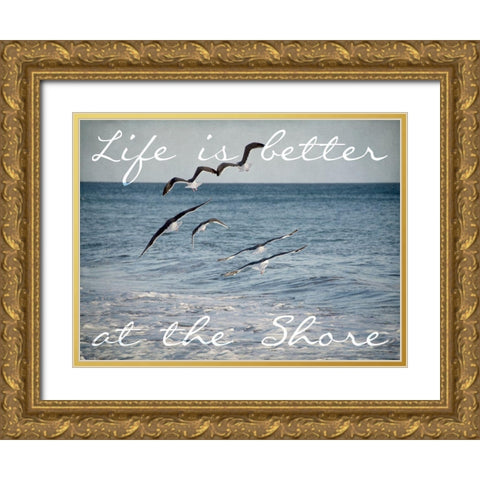 Shore Life Gold Ornate Wood Framed Art Print with Double Matting by Urquhart, Elizabeth