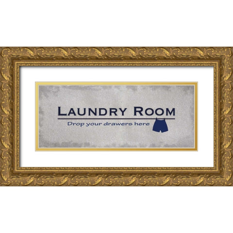 Laundry Room Drawers Gold Ornate Wood Framed Art Print with Double Matting by Gibbons, Lauren