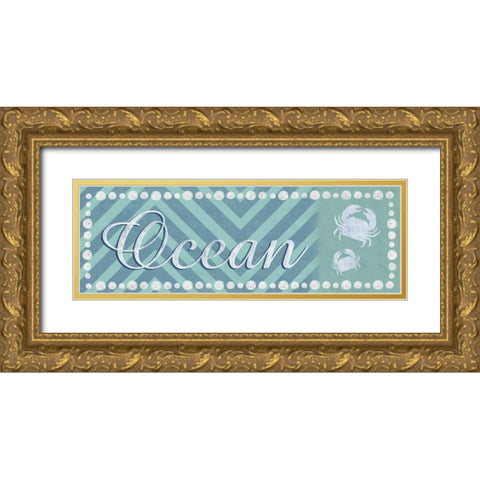Ocean Crabs Gold Ornate Wood Framed Art Print with Double Matting by Gibbons, Lauren