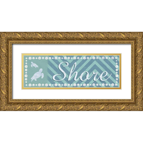 Shore Turtles Gold Ornate Wood Framed Art Print with Double Matting by Gibbons, Lauren