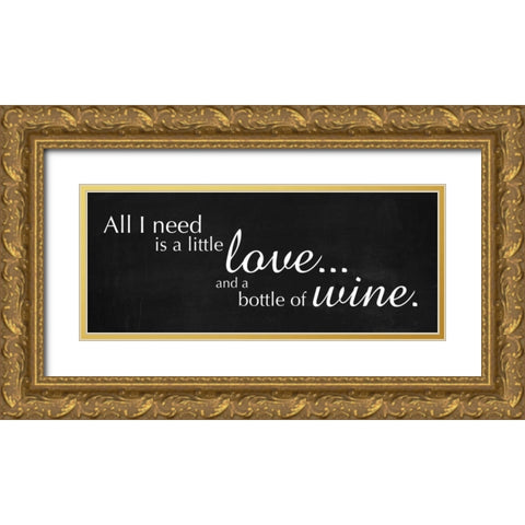 Love and Wine Gold Ornate Wood Framed Art Print with Double Matting by Gibbons, Lauren