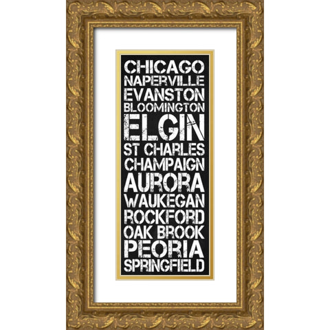 Illinois Gold Ornate Wood Framed Art Print with Double Matting by Gibbons, Lauren