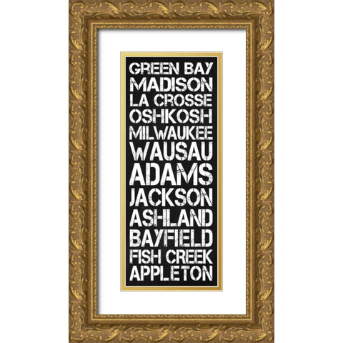 Wisconsin Gold Ornate Wood Framed Art Print with Double Matting by Gibbons, Lauren