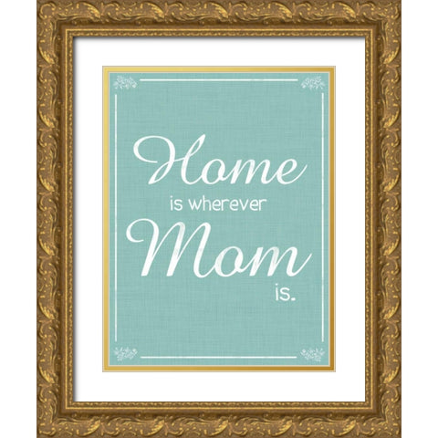 Home Aqua Gold Ornate Wood Framed Art Print with Double Matting by Gibbons, Lauren