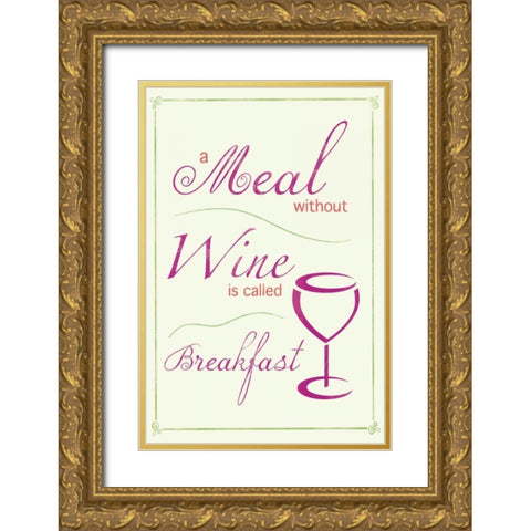 Wine 2 b Gold Ornate Wood Framed Art Print with Double Matting by Gibbons, Lauren