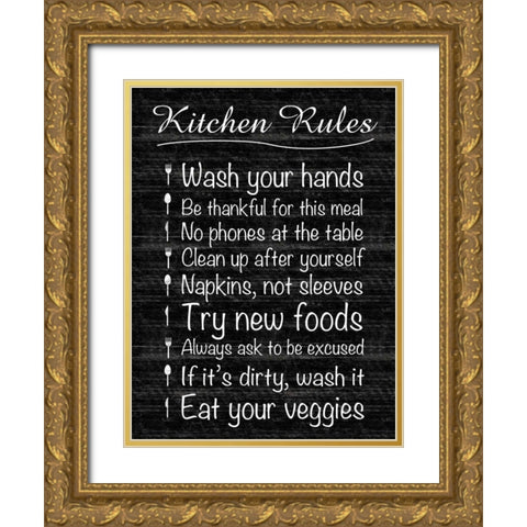 Kitchen Rules Gold Ornate Wood Framed Art Print with Double Matting by Gibbons, Lauren