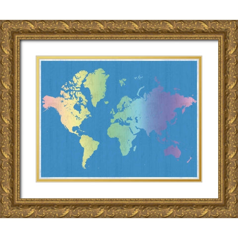 Wanderlus World Gold Ornate Wood Framed Art Print with Double Matting by Gibbons, Lauren