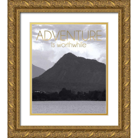 Adventure Is Worthwile BW 2 Gold Ornate Wood Framed Art Print with Double Matting by Gibbons, Lauren