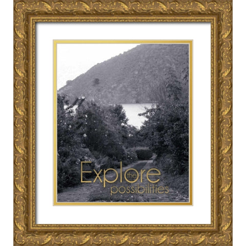 Explore The Possibilities BW 4 Gold Ornate Wood Framed Art Print with Double Matting by Gibbons, Lauren