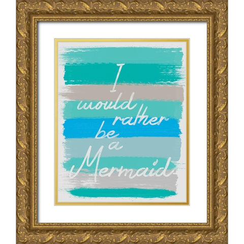 Mermaid Gold Ornate Wood Framed Art Print with Double Matting by Gibbons, Lauren