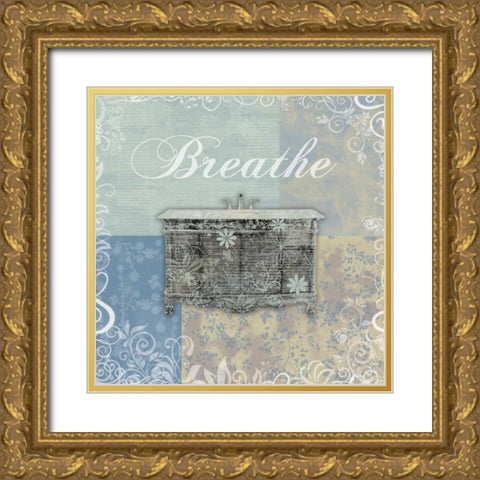 Breathe Bath Tub Gold Ornate Wood Framed Art Print with Double Matting by Gibbons, Lauren