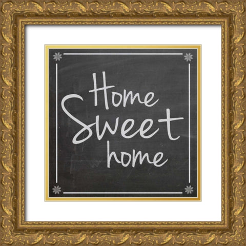 Home Sweet Home Gold Ornate Wood Framed Art Print with Double Matting by Gibbons, Lauren