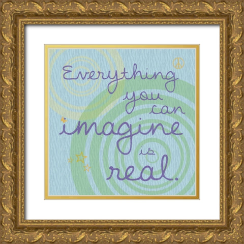 Imagine Gold Ornate Wood Framed Art Print with Double Matting by Gibbons, Lauren