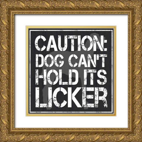 Dog Licker 2 Gold Ornate Wood Framed Art Print with Double Matting by Gibbons, Lauren