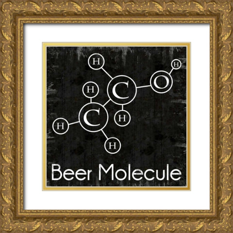 Beer Molecule Gold Ornate Wood Framed Art Print with Double Matting by Gibbons, Lauren