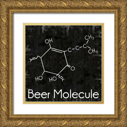 Beer Molecule 2 Gold Ornate Wood Framed Art Print with Double Matting by Gibbons, Lauren