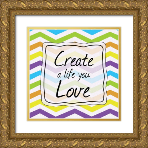 Create Colorful Gold Ornate Wood Framed Art Print with Double Matting by Gibbons, Lauren