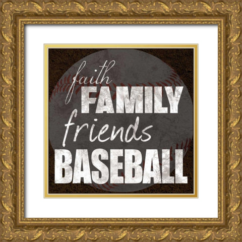 Baseball Friends Gold Ornate Wood Framed Art Print with Double Matting by Gibbons, Lauren