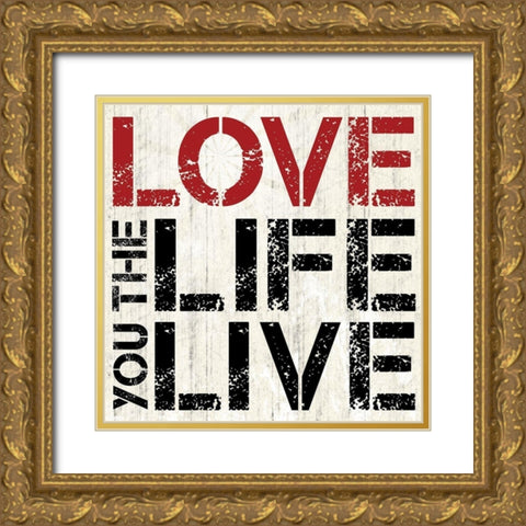 Love Live Gold Ornate Wood Framed Art Print with Double Matting by Gibbons, Lauren