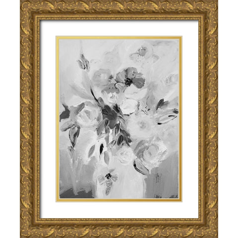 Soft Vase Gold Ornate Wood Framed Art Print with Double Matting by Daisy D