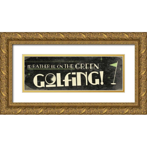 Golf Gold Ornate Wood Framed Art Print with Double Matting by Grey, Jace