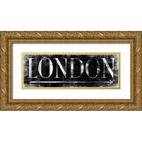 LONDON BLACK Gold Ornate Wood Framed Art Print with Double Matting by Grey, Jace