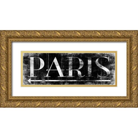 PARIS BLACK Gold Ornate Wood Framed Art Print with Double Matting by Grey, Jace