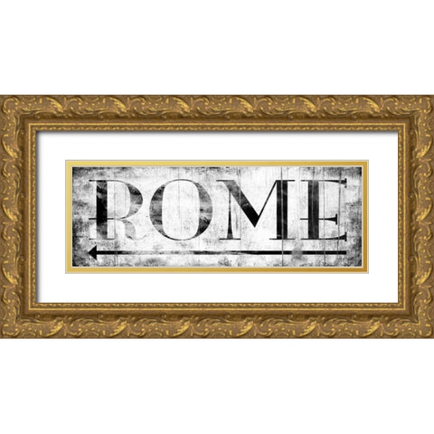 ROME WHITE Gold Ornate Wood Framed Art Print with Double Matting by Grey, Jace