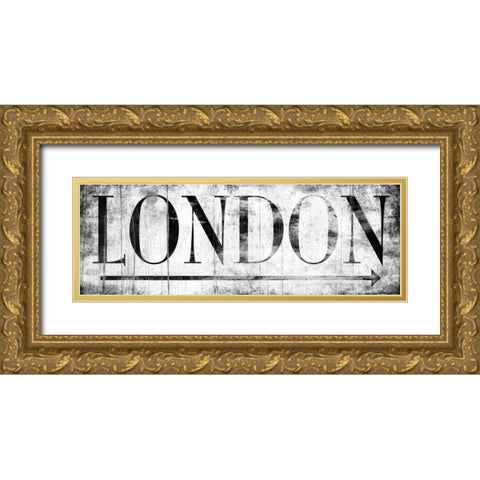 LONDON WHITE Gold Ornate Wood Framed Art Print with Double Matting by Grey, Jace