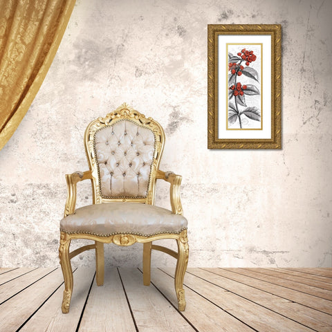 Red Flower Gold Ornate Wood Framed Art Print with Double Matting by Grey, Jace