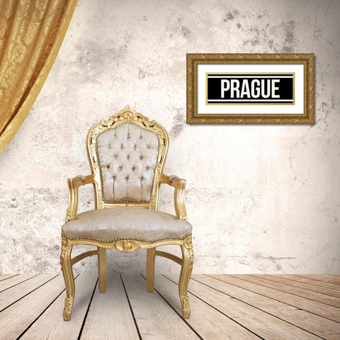 PRAGUE Gold Ornate Wood Framed Art Print with Double Matting by Grey, Jace