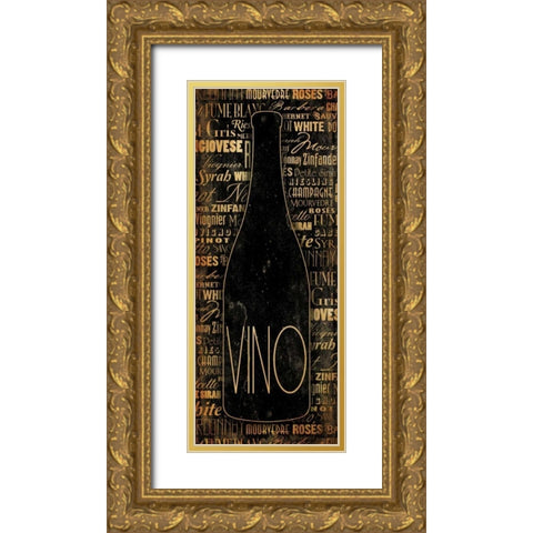 WINE Gold Ornate Wood Framed Art Print with Double Matting by Grey, Jace