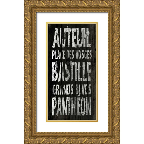 PARIS Gold Ornate Wood Framed Art Print with Double Matting by Grey, Jace