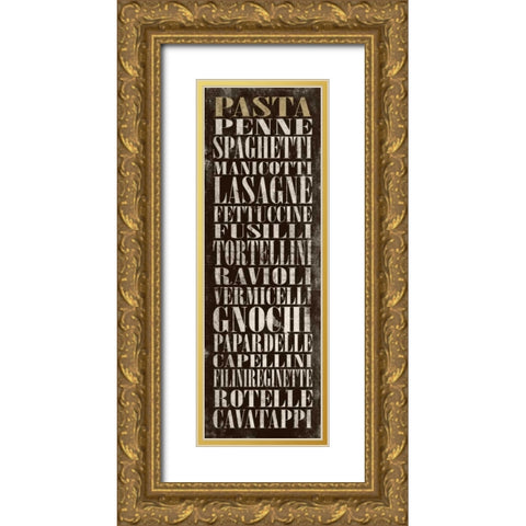 PASTA Gold Ornate Wood Framed Art Print with Double Matting by Grey, Jace