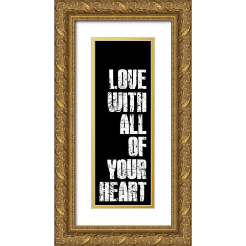 Love Gold Ornate Wood Framed Art Print with Double Matting by Grey, Jace