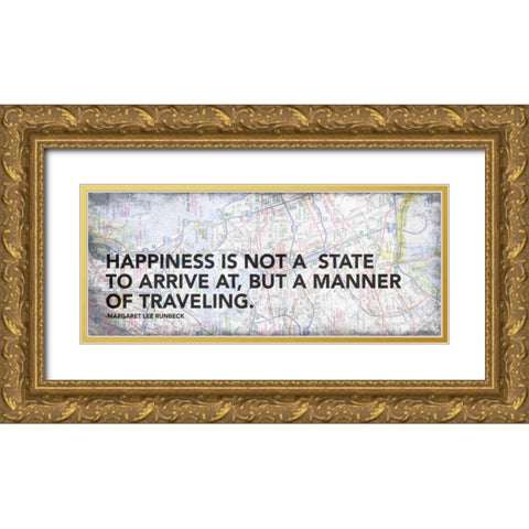 Map inspirational 3 Gold Ornate Wood Framed Art Print with Double Matting by Grey, Jace