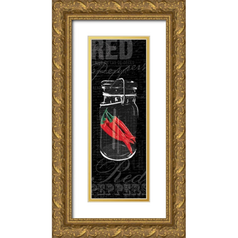 Red Peppers Gold Ornate Wood Framed Art Print with Double Matting by Grey, Jace