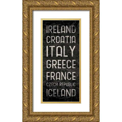 Map Type Mate Gold Ornate Wood Framed Art Print with Double Matting by Grey, Jace