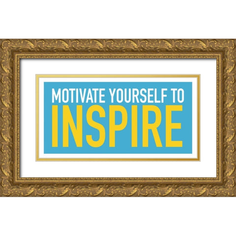 Motivate Gold Ornate Wood Framed Art Print with Double Matting by Grey, Jace