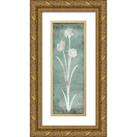 Postal Floral Silo Gold Ornate Wood Framed Art Print with Double Matting by Grey, Jace