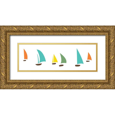 Boat Pop Gold Ornate Wood Framed Art Print with Double Matting by Grey, Jace