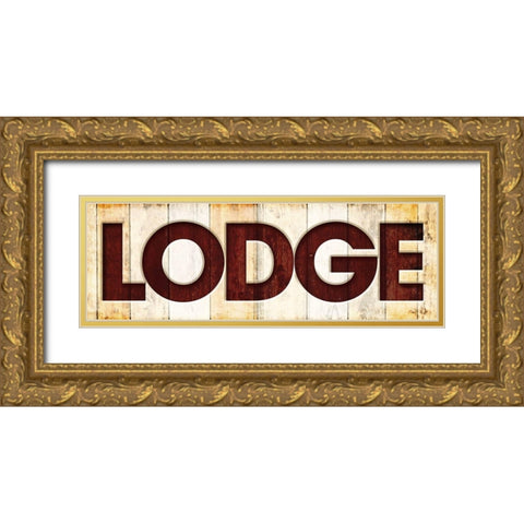 Lodge Wood Gold Ornate Wood Framed Art Print with Double Matting by Grey, Jace