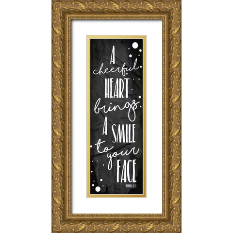 Cheerful Black Gold Ornate Wood Framed Art Print with Double Matting by Grey, Jace