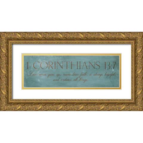 Love Never Gold Ornate Wood Framed Art Print with Double Matting by Grey, Jace