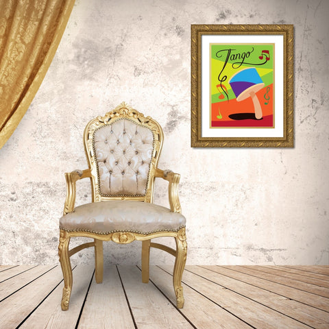 Tango I Gold Ornate Wood Framed Art Print with Double Matting by Grey, Jace